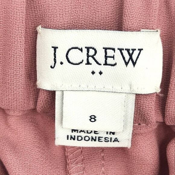 J Crew Drapey Pull On Trousers Pants Womens 8 Pink Straight Leg Office Work Chic - Picture 7 of 9